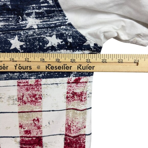 Greg Norman T-Shirt Mens M American Flag Graphic Cotton White Red Blue - Picture 7 of 8